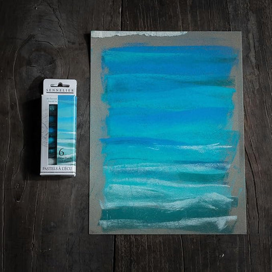 SET 6 MEZZI PASTELLI "MARE SMERALDO" - SENNELIER