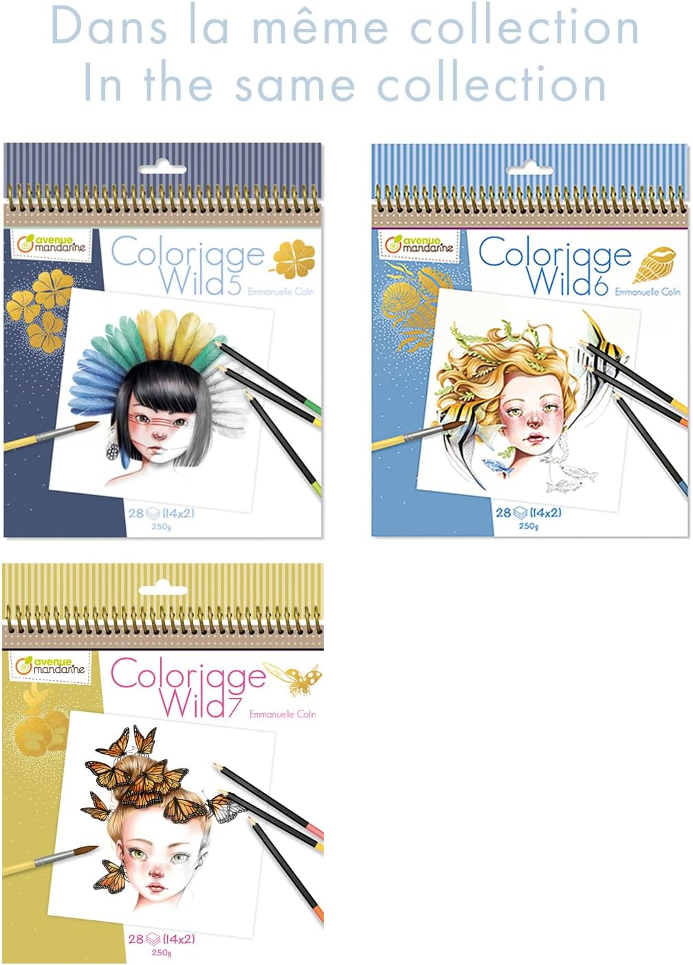 COLORING BOOK WILD 5 AVENUE MANDARINE