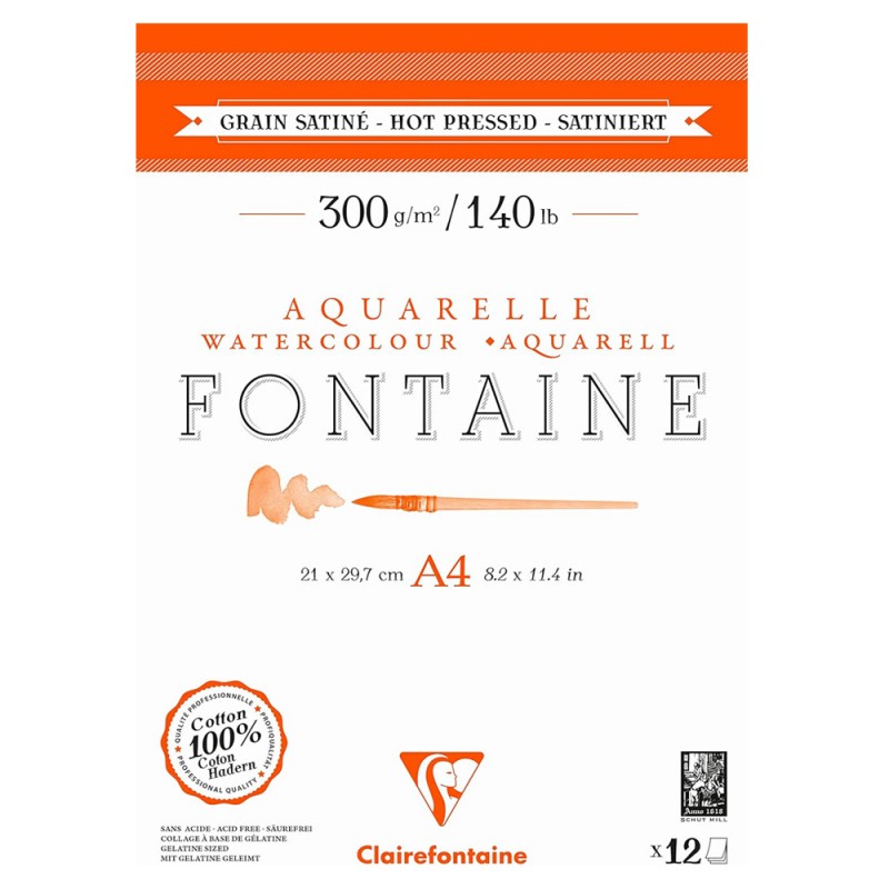 BLOCCO CARTA "AQUARELLE" A4 - FONTAINE