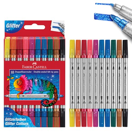 PENNARELLI DOPPIA PUNTA GLITTER 10pz.