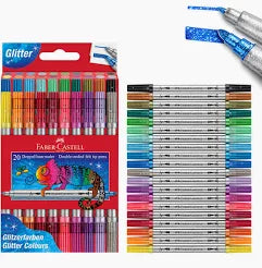 PENNARELLI DOPPIA PUNTA GLITTER 20pz.