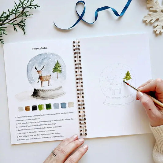 QUADERNO DA COLORARE AD ACQUERELLO A TEMA INVERNO