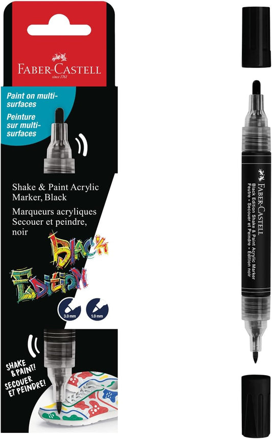 PENNARELLO ACRILICO "SHAKE & PAINT" NERO - FABER-CASTELL
