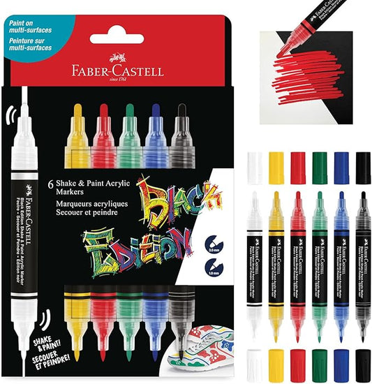 SET 6 MARKERS ACRILICI "SHAKE & PAINT" - FABER-CASTELL