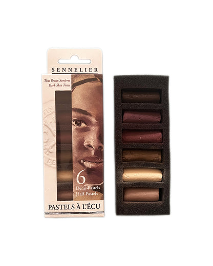 SET 6 MEZZI PASTELLI "RITRATTO SCURO" - SENNELIER