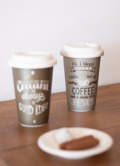 TRAVEL MUG COFFEE AND CHOCOLATE