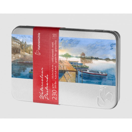 CARTOLINE ACQUERELLO IN SCATOLA DI METALLO