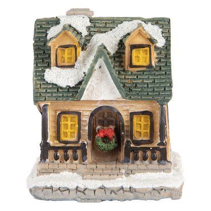 CASETTA NATALIZIA A LED - BEIGE/VERDE
