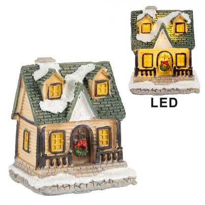 CASETTA NATALIZIA A LED - BEIGE/VERDE