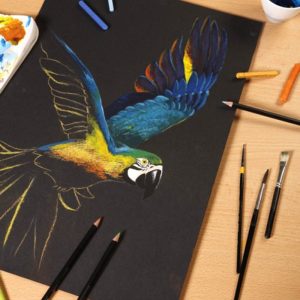 BLOCCO CARTA NERA MULTITECNICA "PAINT ON"