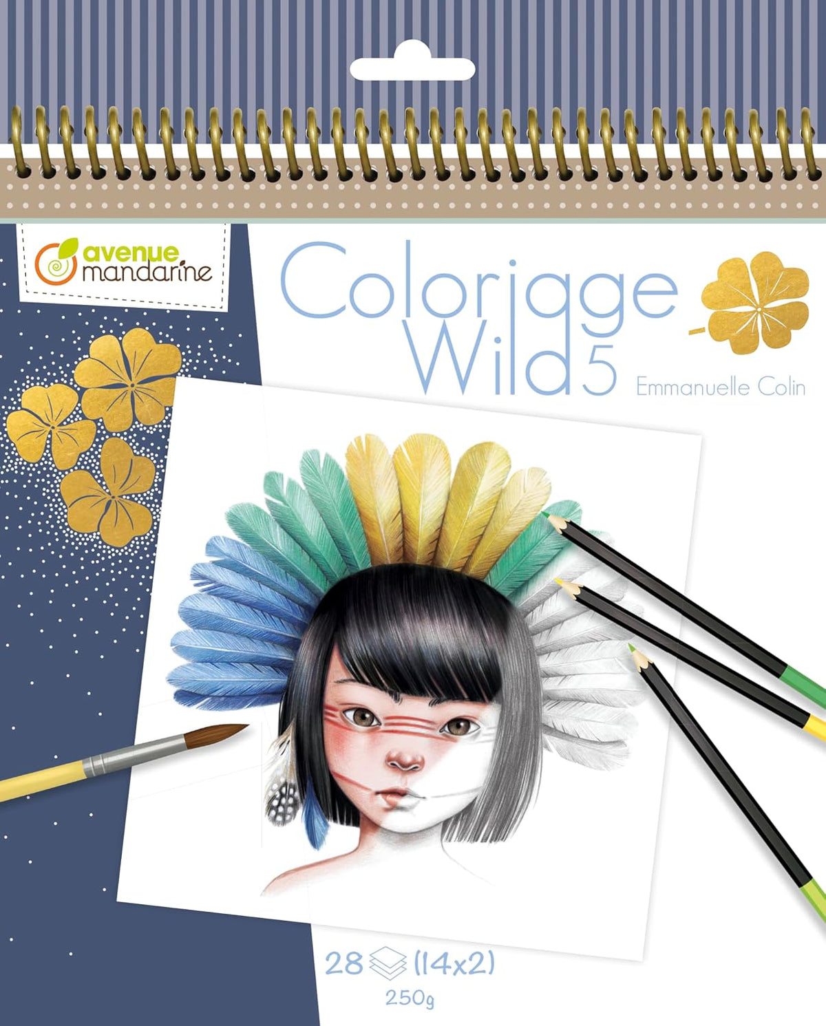 COLORING BOOK WILD 5 AVENUE MANDARINE