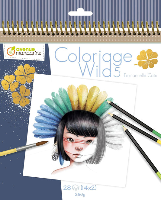 COLORING BOOK WILD 5 AVENUE MANDARINE
