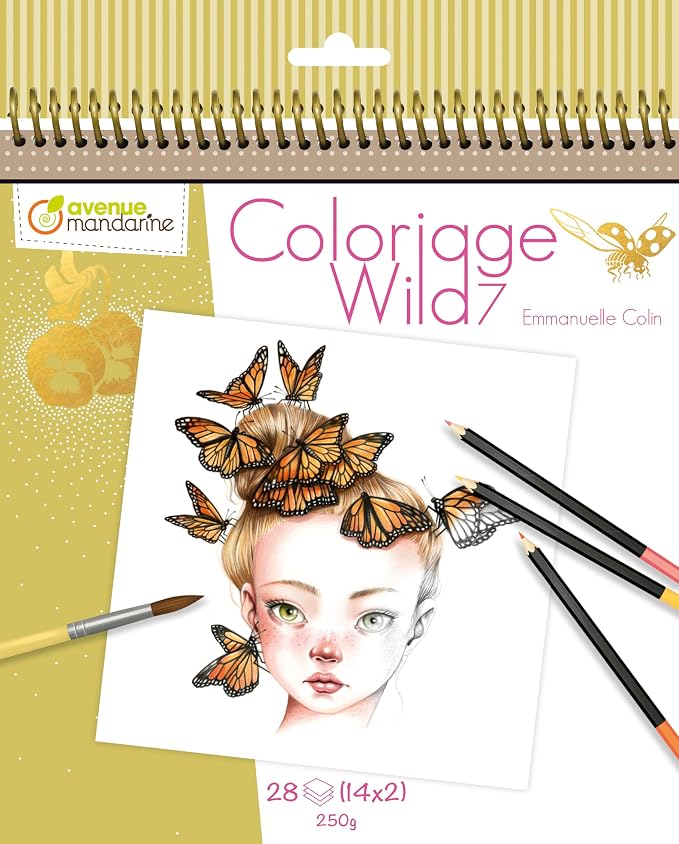 COLORING BOOK WILD 7 AVENUE MANDARINE