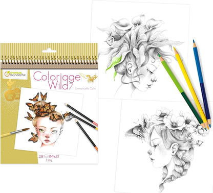 COLORING BOOK WILD 7 AVENUE MANDARINE