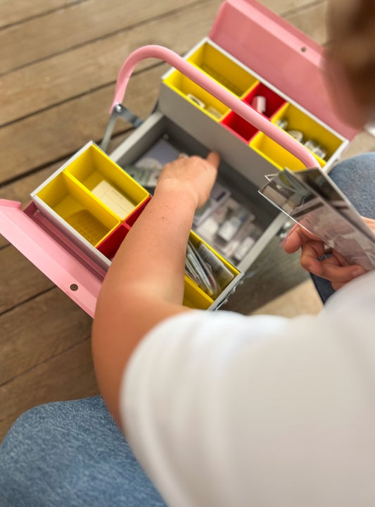TOOLBOX OFFICINA - grigio&rosa