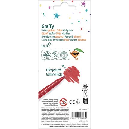 SET 6 PZ. PENNARELLI GLITTERATI "GRAFFY"