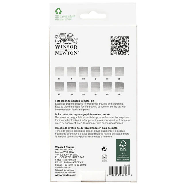 SET 12 MATITE IN GRAFITE MORBIDA - Winsor & Newton
