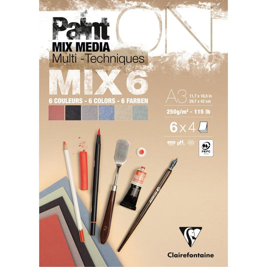 BLOCCO CARTA "MIX6" A3 - PAINT ON