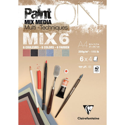 BLOCCO CARTA "MIX 6" A4 - PAINT ON
