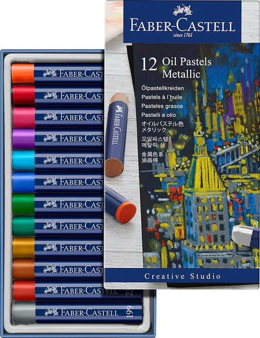 SET 12 PASTELLI AD OLIO METALLIZZATI
