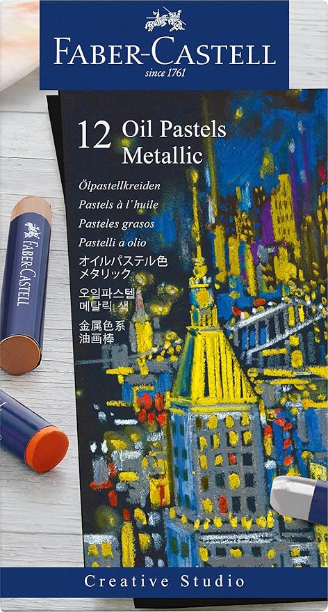 SET 12 PASTELLI AD OLIO METALLIZZATI