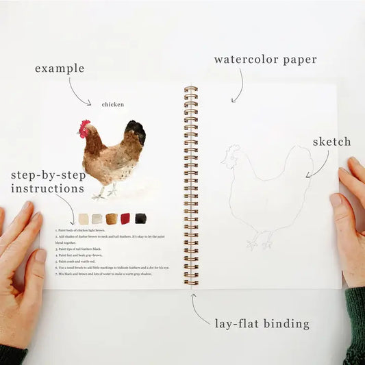 QUADERNO DA COLORARE AD ACQUERELLO A TEMA ANIMALI