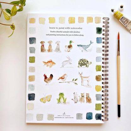 QUADERNO DA COLORARE AD ACQUERELLO A TEMA ANIMALI