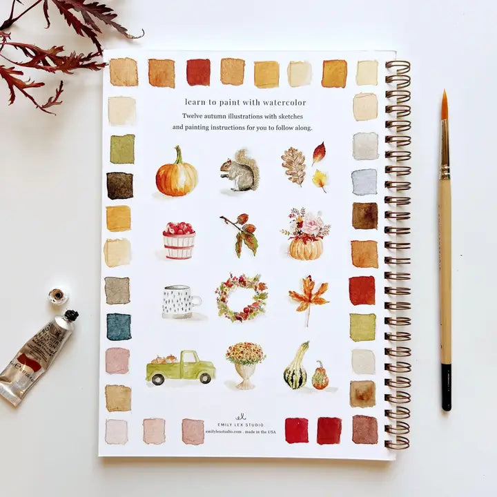 QUADERNO DA COLORARE AD ACQUERELLO A TEMA AUTUNNO