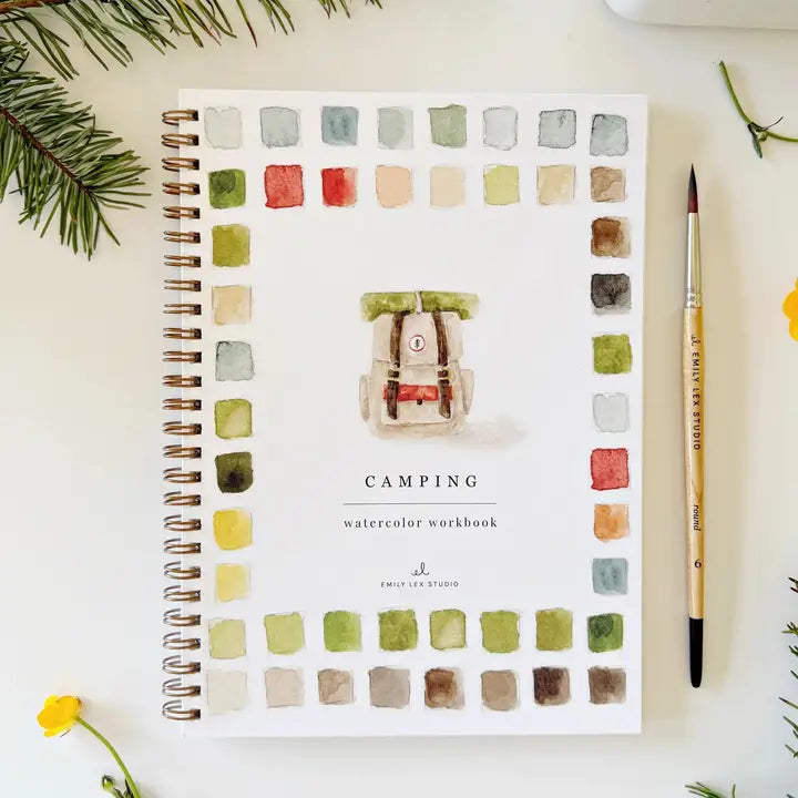 QUADERNO DA COLORARE AD ACQUERELLO A TEMA CAMPEGGIO