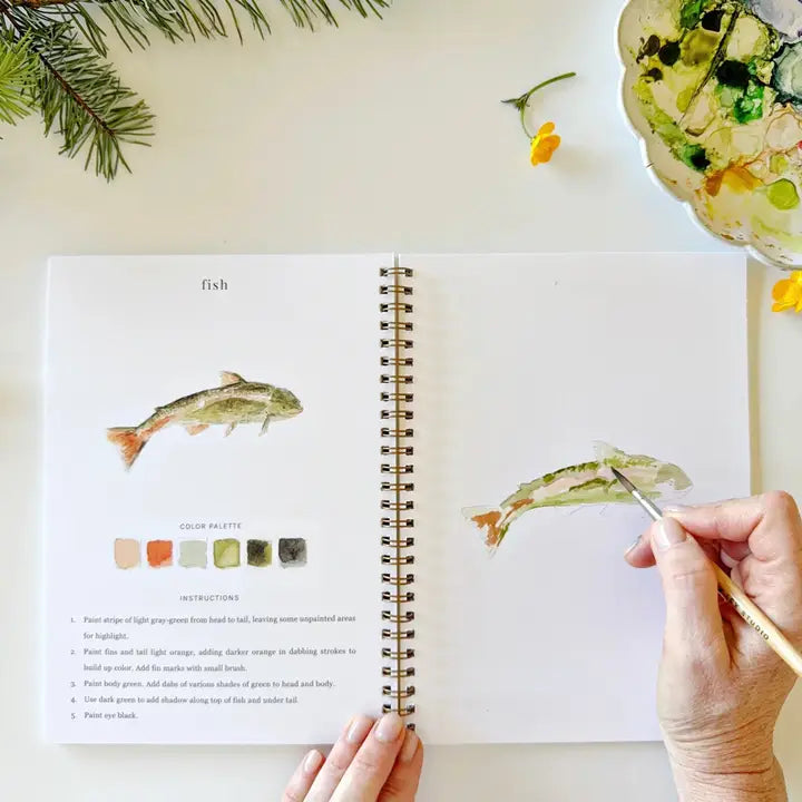 QUADERNO DA COLORARE AD ACQUERELLO A TEMA CAMPEGGIO