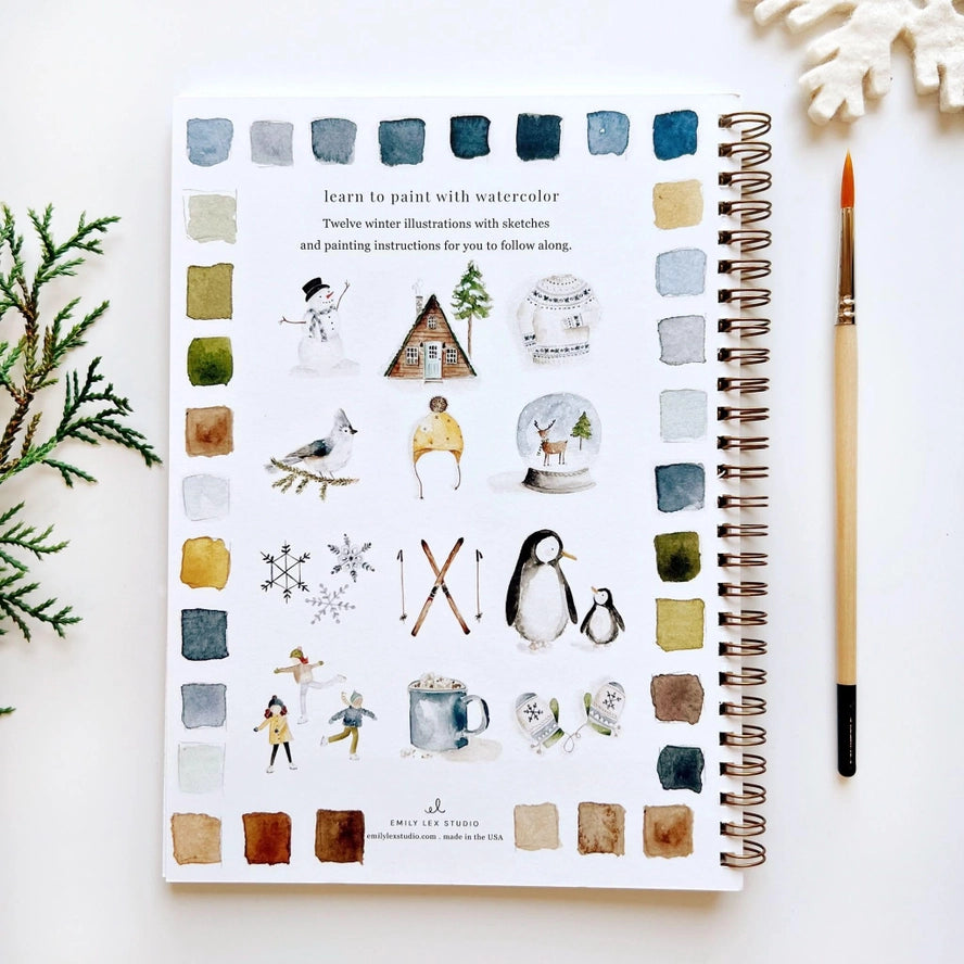 QUADERNO DA COLORARE AD ACQUERELLO A TEMA INVERNO