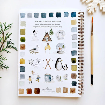 QUADERNO DA COLORARE AD ACQUERELLO A TEMA INVERNO