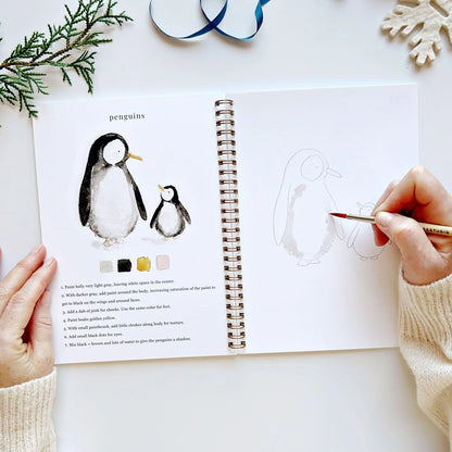 QUADERNO DA COLORARE AD ACQUERELLO A TEMA INVERNO