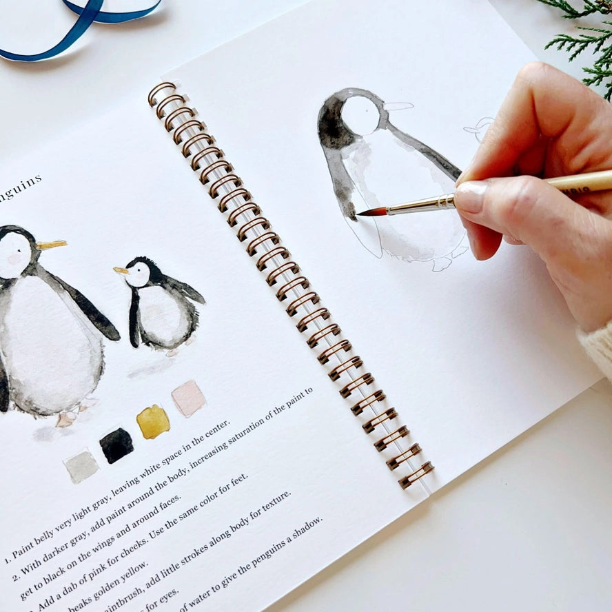 QUADERNO DA COLORARE AD ACQUERELLO A TEMA INVERNO