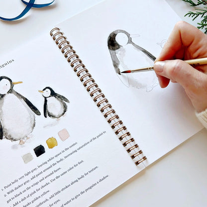QUADERNO DA COLORARE AD ACQUERELLO A TEMA INVERNO