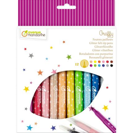 SET 12 PZ. PENNARELLI GLITTERATI - GRAFFY