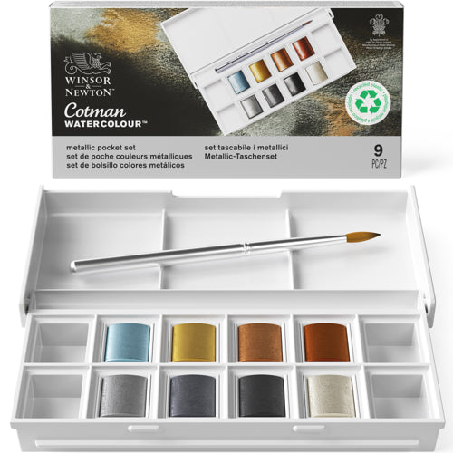 SET ACQUERELLI W&N COTMAN METALLIZZATI PZ.8