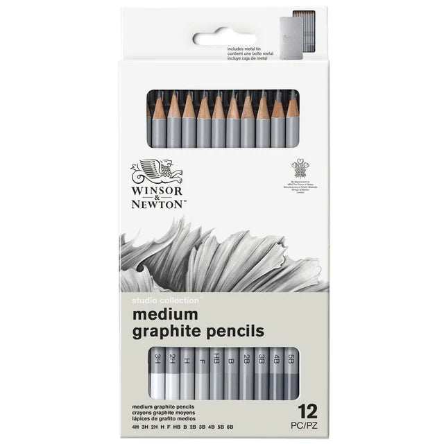 SET 12 MATITE IN GRAFITE MEDIUM- Winsor & Newton