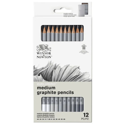 SET 12 MATITE IN GRAFITE MEDIUM- Winsor & Newton