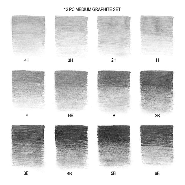 SET 12 MATITE IN GRAFITE MEDIUM- Winsor & Newton