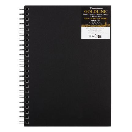 SKETCHBOOK GOLDLINE NERO SPIRALATO A4