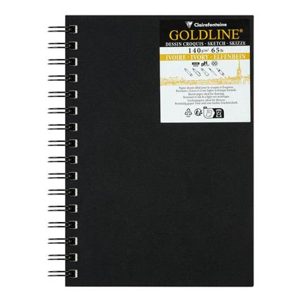 SKETCHBOOK GOLDLINE SPIRALATO A5 AVORIO