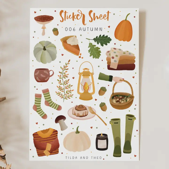 FOGLIO ADESIVI AUTUNNO HYGGE - TILDA & THEO