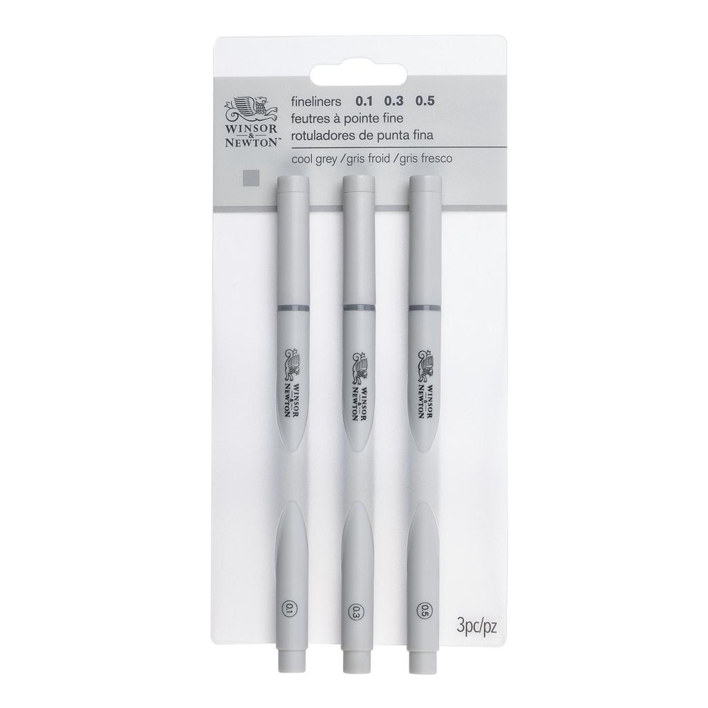 SET 3 FINELINER "GRIGIO FREDDO" WINSOR & NEWTON