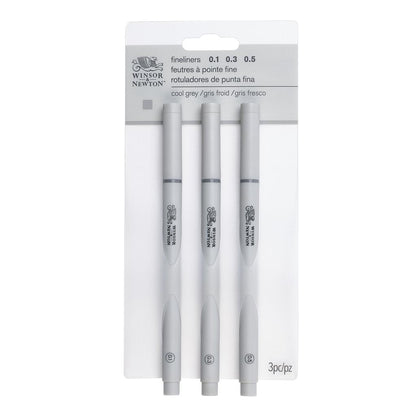 SET 3 FINELINER "GRIGIO FREDDO" WINSOR & NEWTON