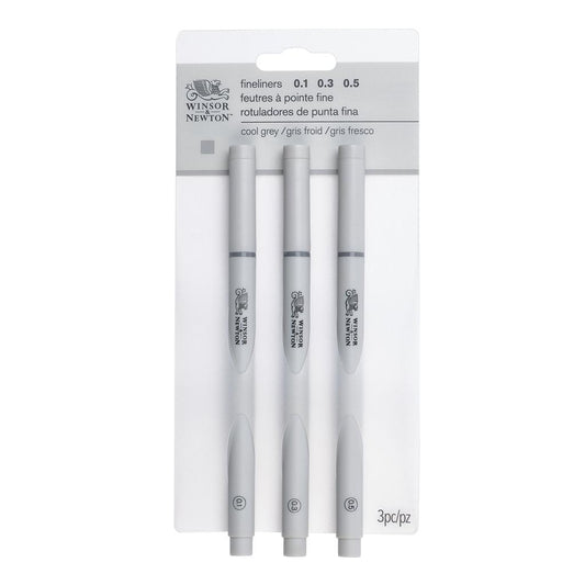 SET 3 FINELINER "GRIGIO FREDDO" WINSOR & NEWTON