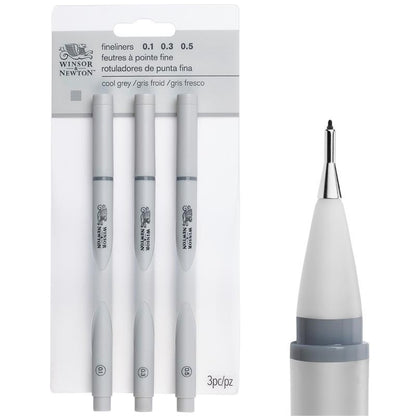 SET 3 FINELINER "GRIGIO FREDDO" WINSOR & NEWTON