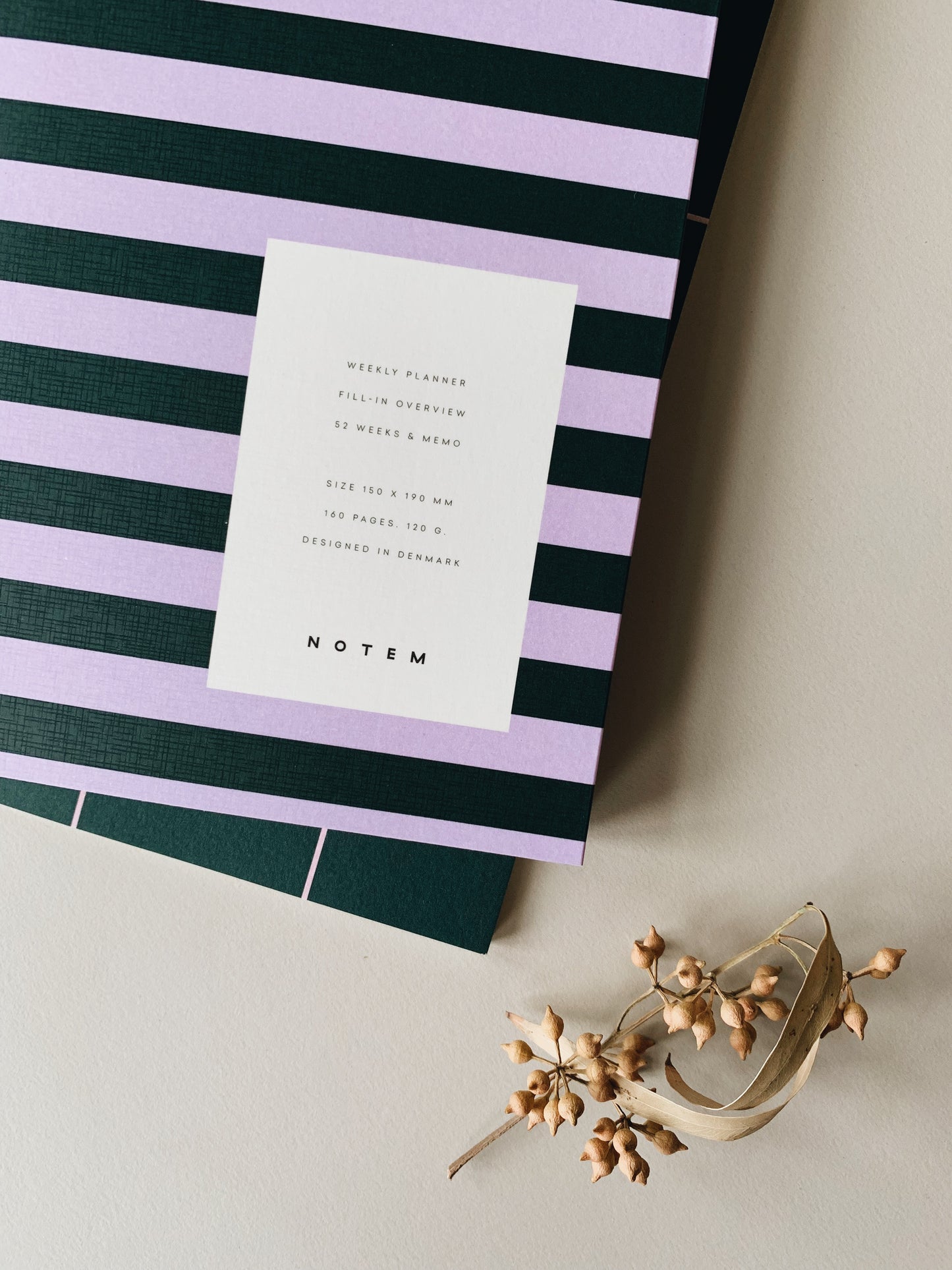 UMA WEEKLY PLANNER GREEN&ROSE STRIPES
