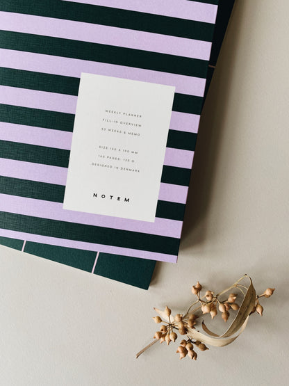 UMA WEEKLY PLANNER GREEN&ROSE STRIPES